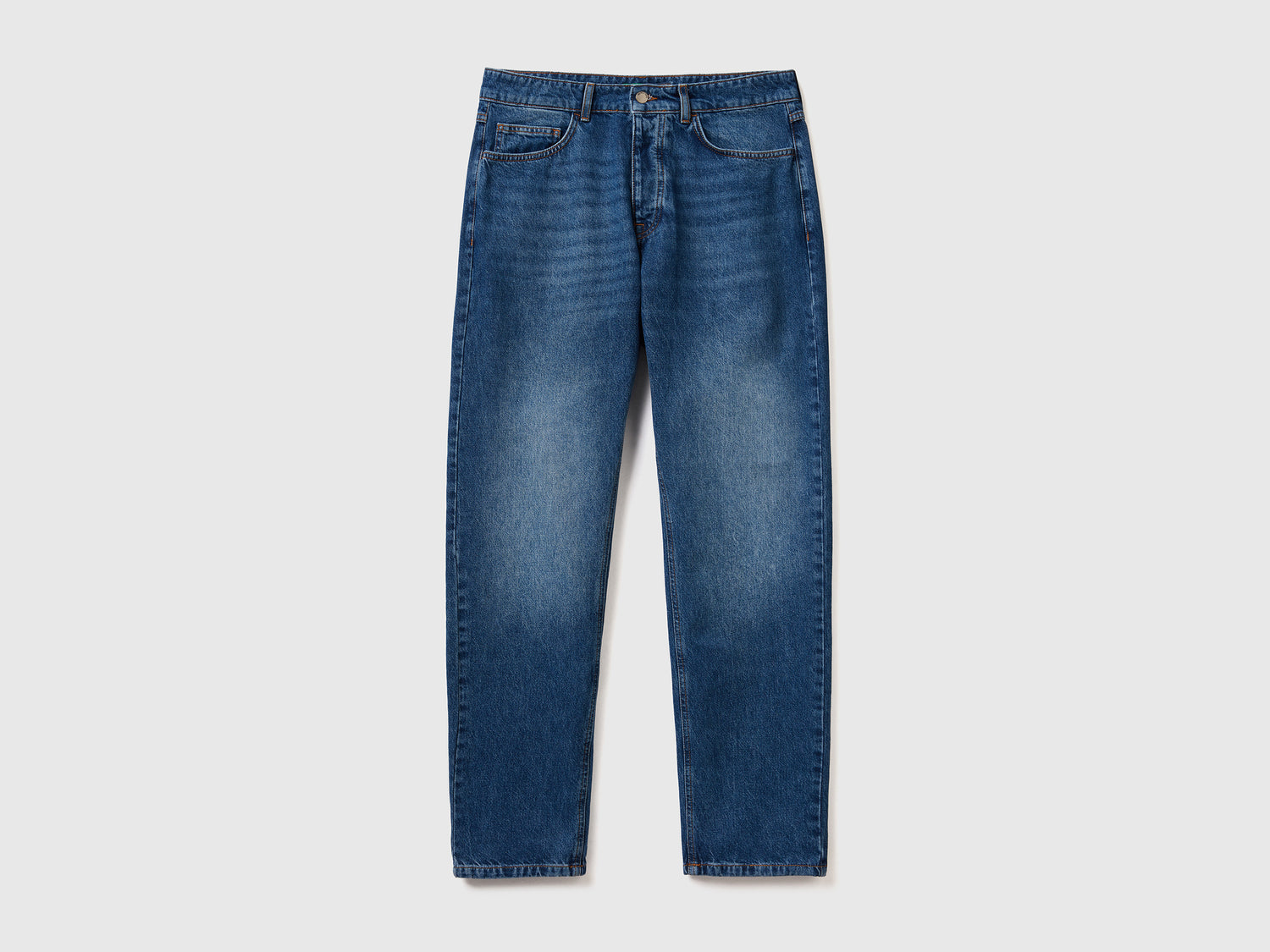 Jeans cinque tasche effetto used da uomo blu scuro | Benetton Outlet