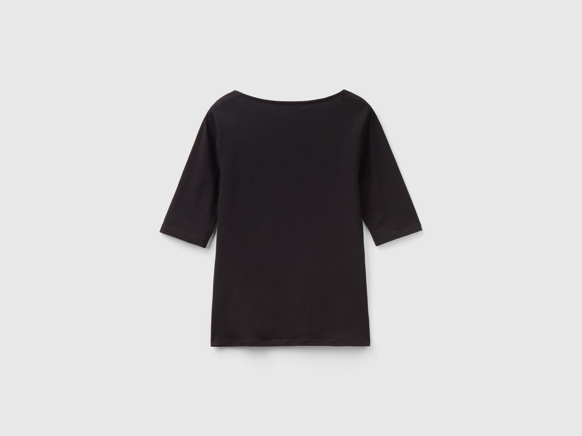 T-shirt aderente in cotone stretch