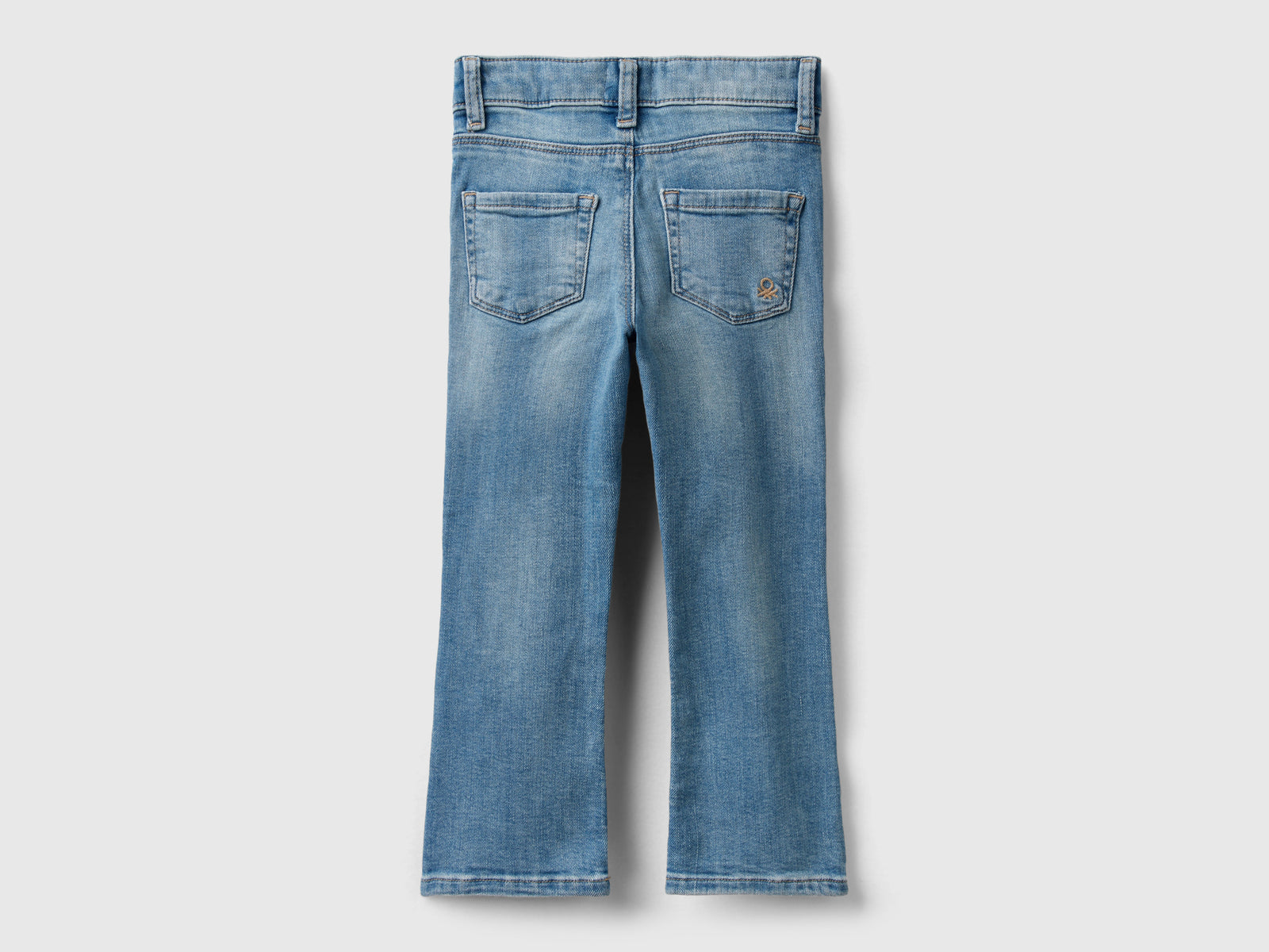 Jeans cinque tasche a zampa da bimba azzurro 2 | Benetton Outlet