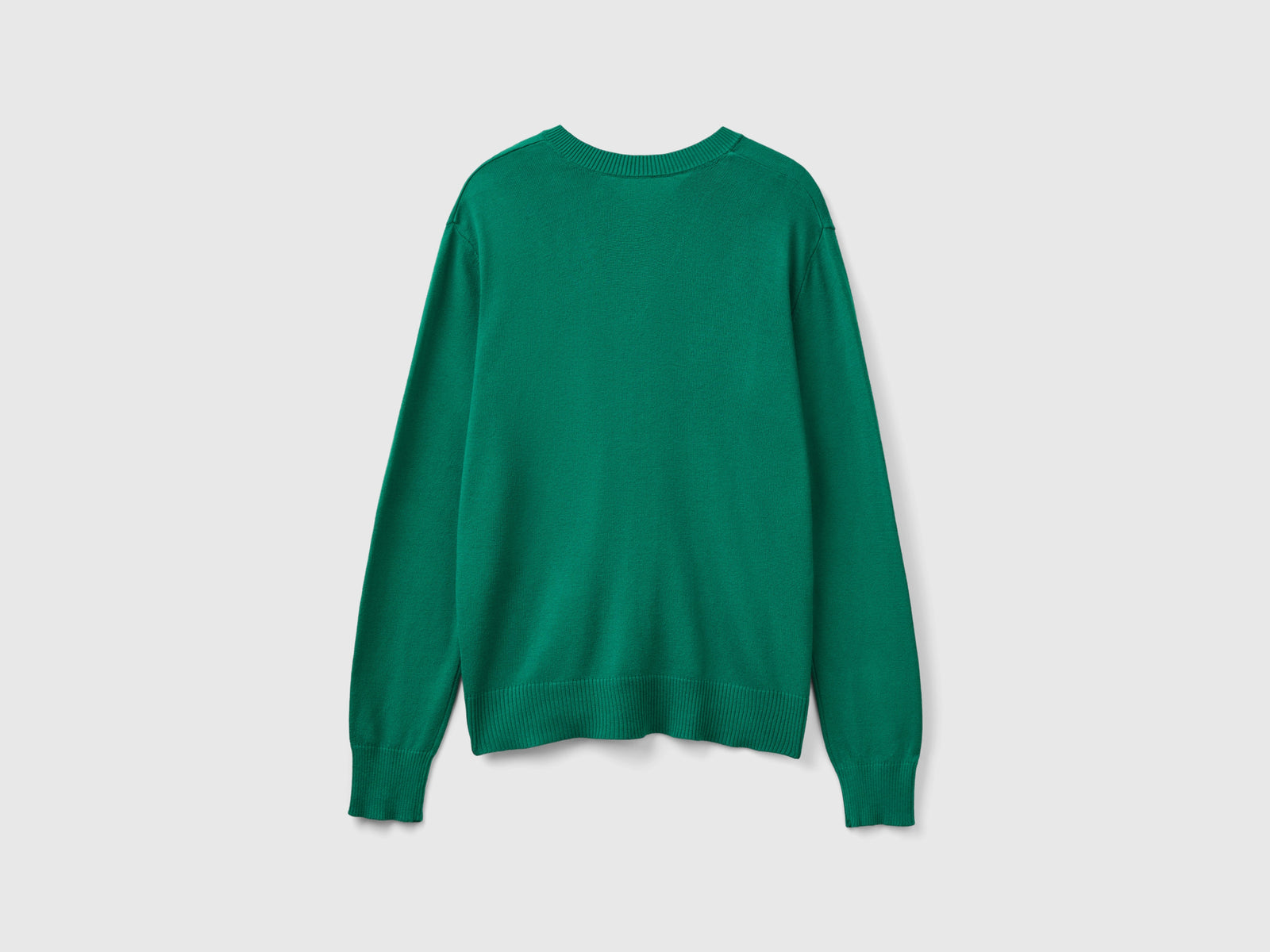 Maglia scollo a V in misto Modal da donna verde scuro 2 | Benetton Outlet
