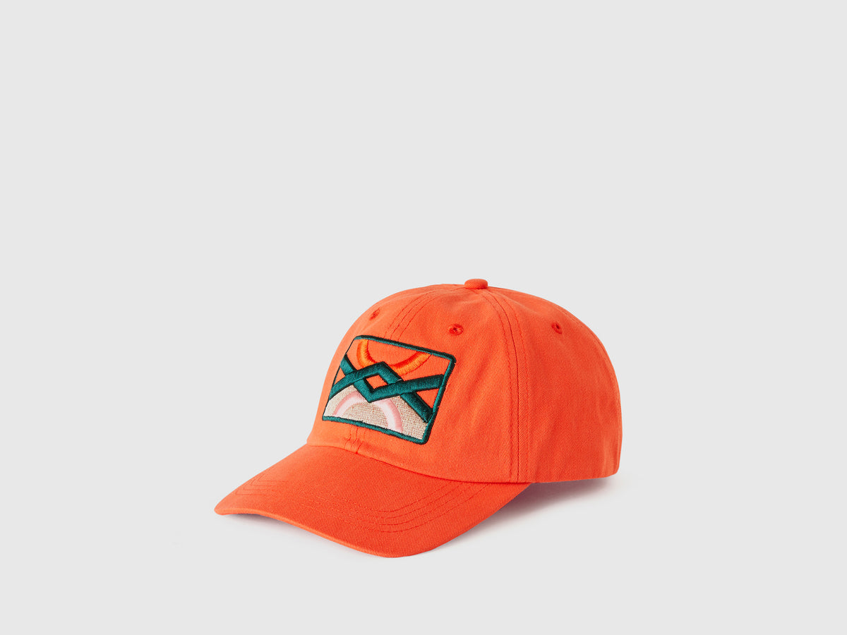 Logo patch hat da uomo arancione | Benetton Outlet