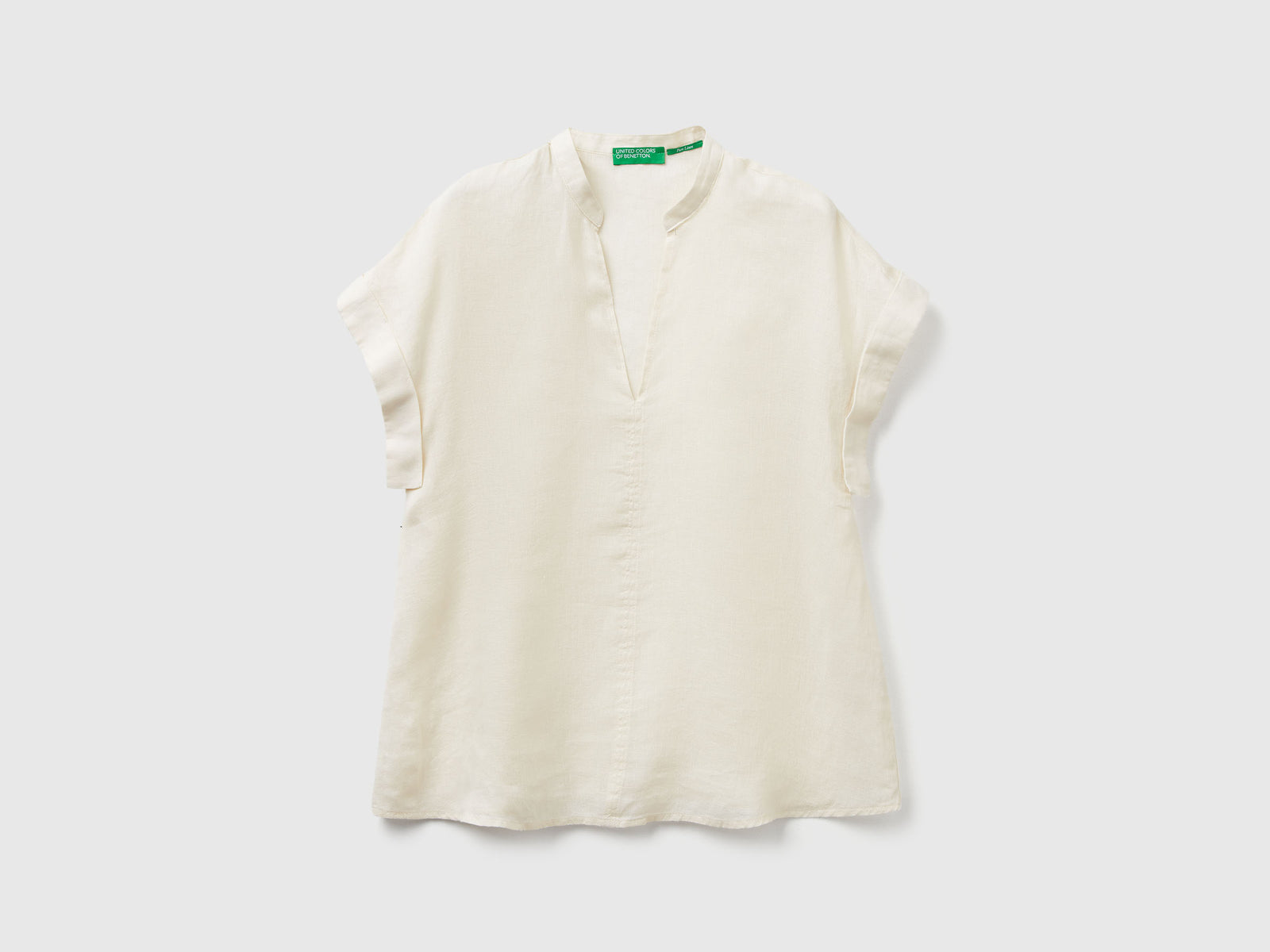 Blusa con scollo a V da donna bianco panna | Benetton Outlet