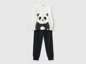 Pigiama con stampa panda glitterata