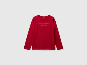 Maglietta con logo in strass