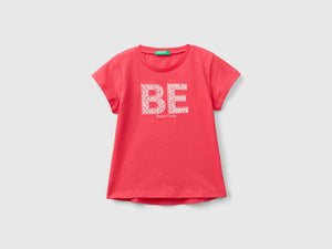 Maglietta con ricamo logo in cotone bio