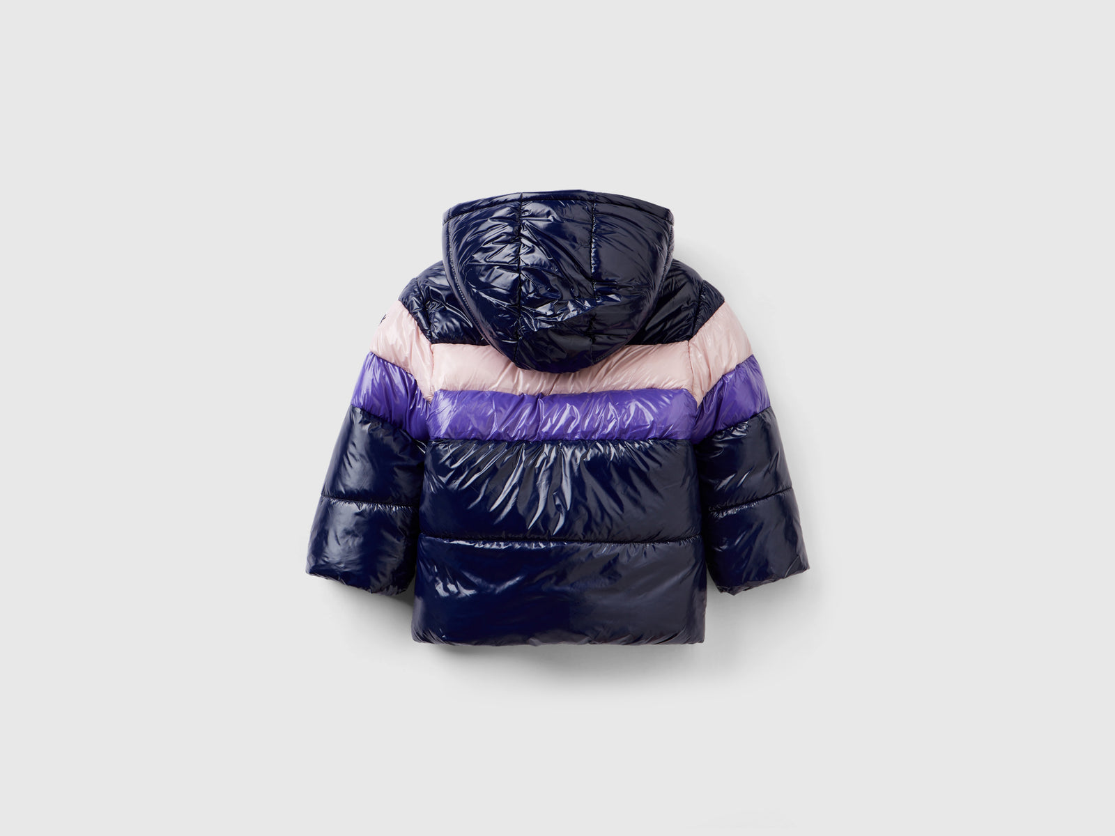 Giubbino imbottito color block da bimba blu scuro 2 | Benetton Outlet