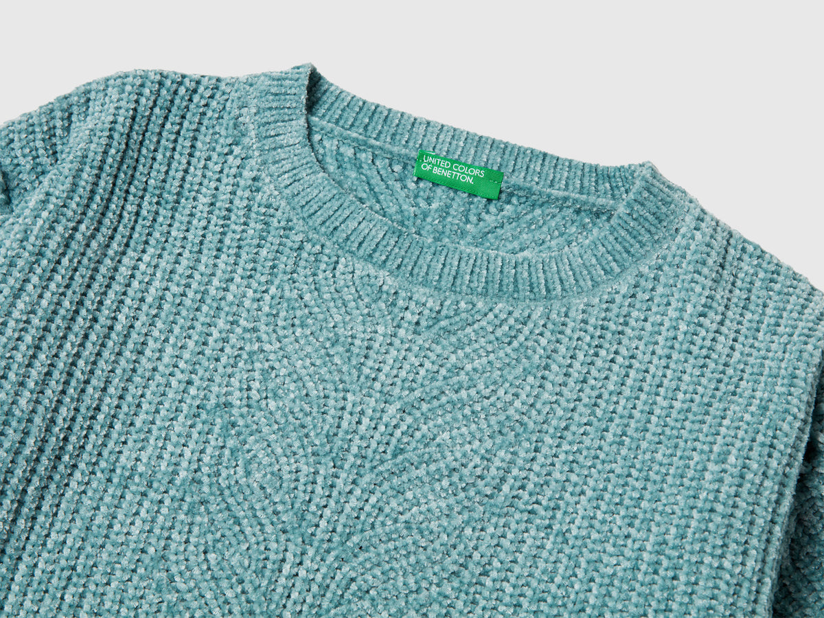 Maglione in ciniglia con frange