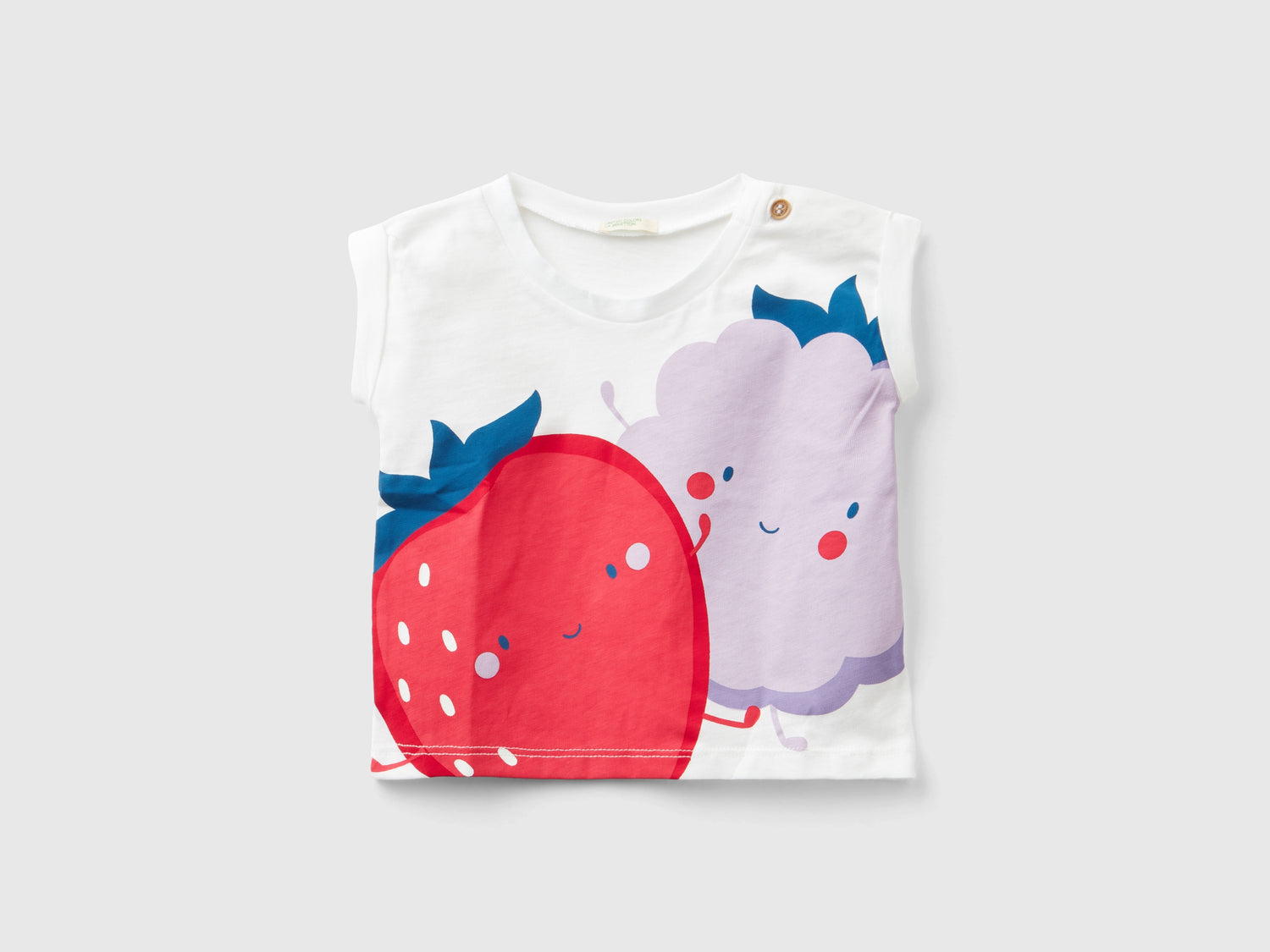 Maglietta con stampa frutta da neonato bianco | Benetton Outlet