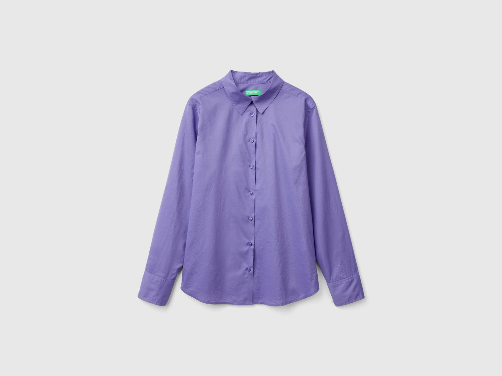 Camicia regular fit in cotone leggero da donna viola | Benetton Outlet
