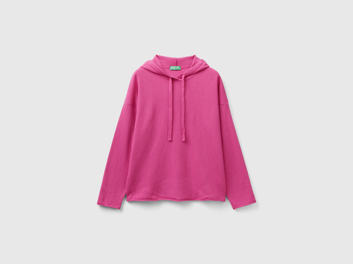 Maglia misto cashmere con cappuccio da donna rosa | Benetton Outlet