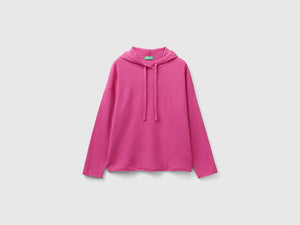 Maglia misto cashmere con cappuccio