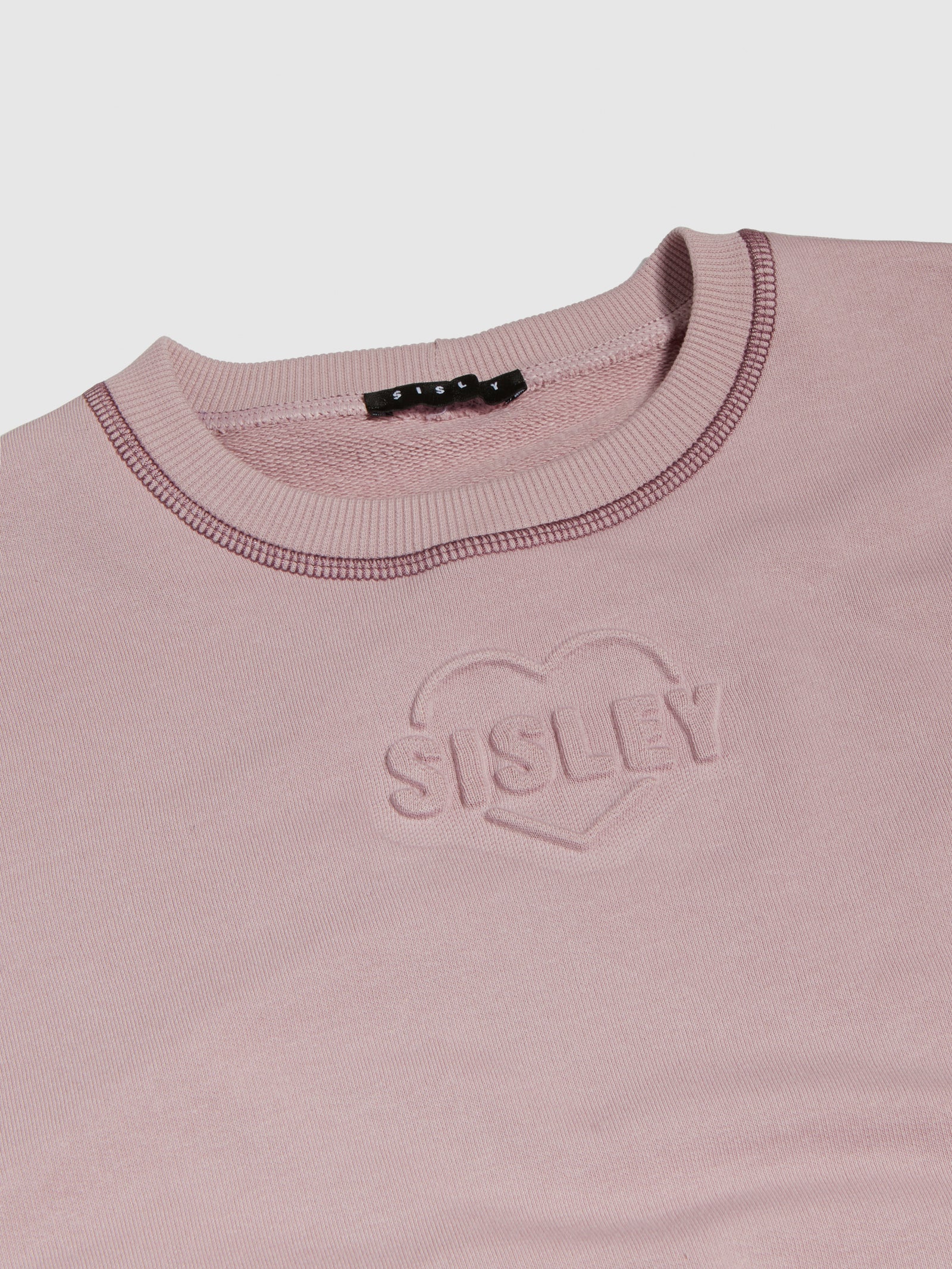 Felpa con stampa a rilievo da bambina rosa pastello 2 | Sisley young Outlet