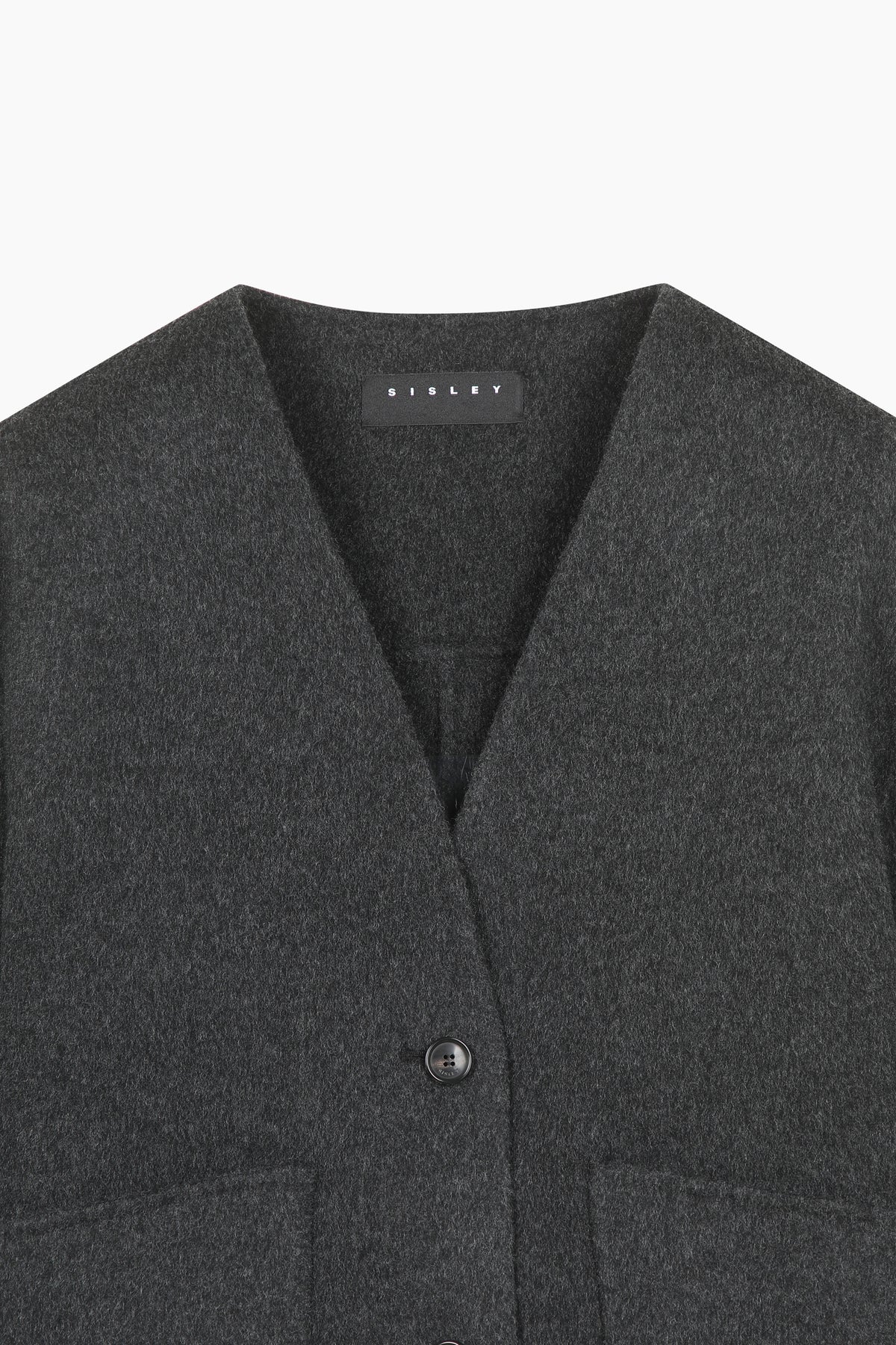 Cardigan corto in lana leggera con scollo a V