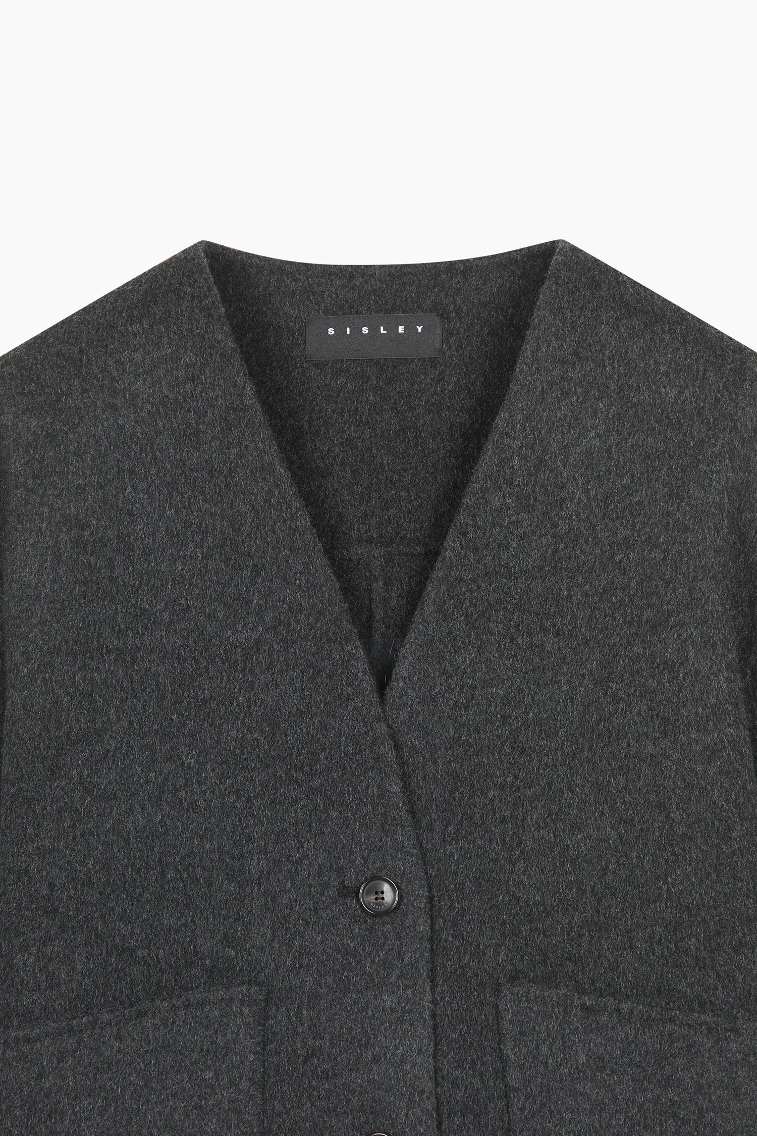 Cardigan corto in lana leggera con scollo a V da donna grigio scuro 3 | Sisley Outlet