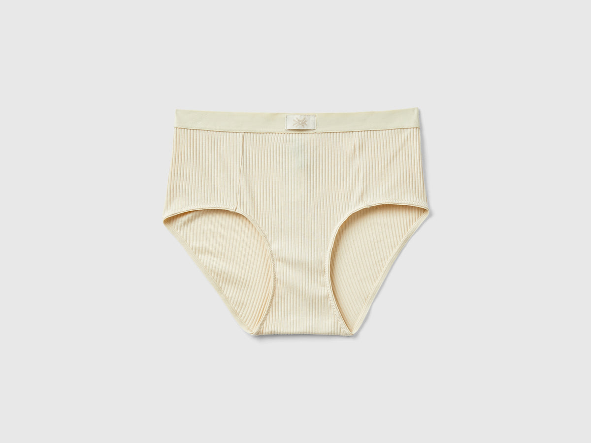 Slip fianco alto a costine