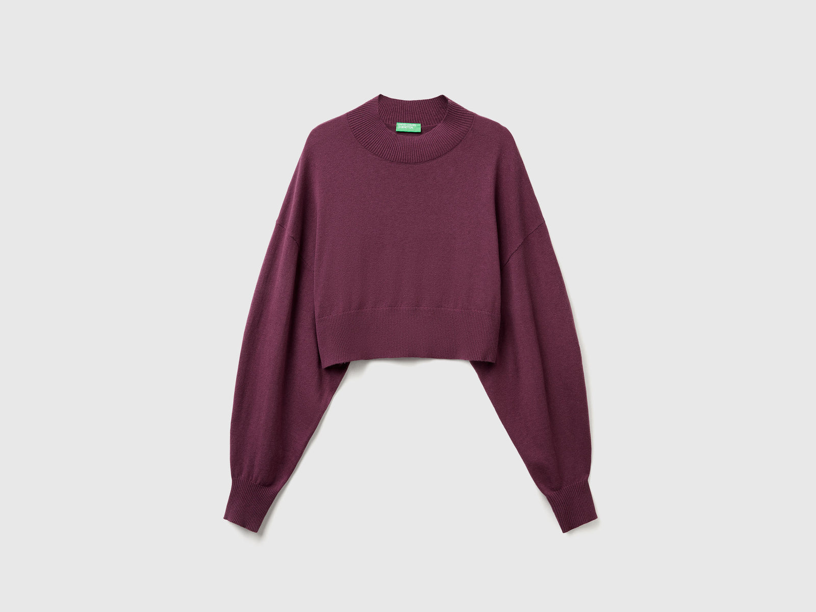 Maglia lupetto cropped da donna prugna | Benetton Outlet