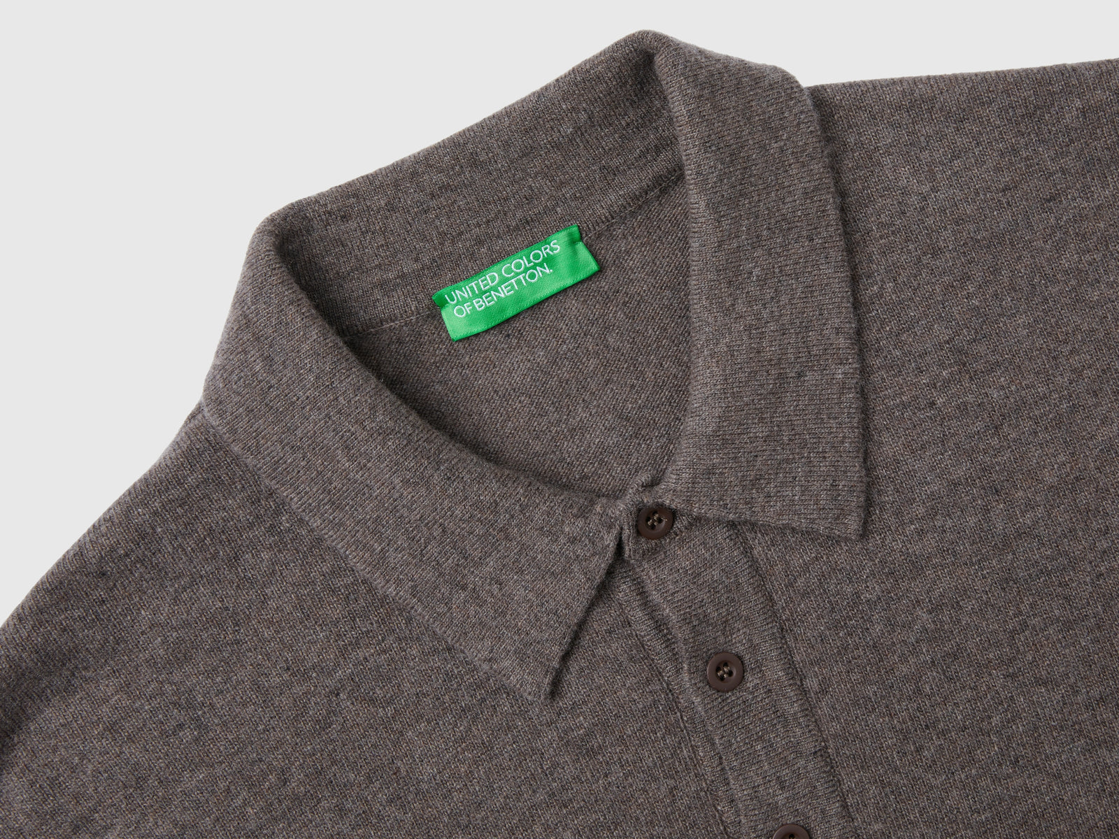 Polo in pura lana Merino da uomo marrone 3 | Benetton Outlet