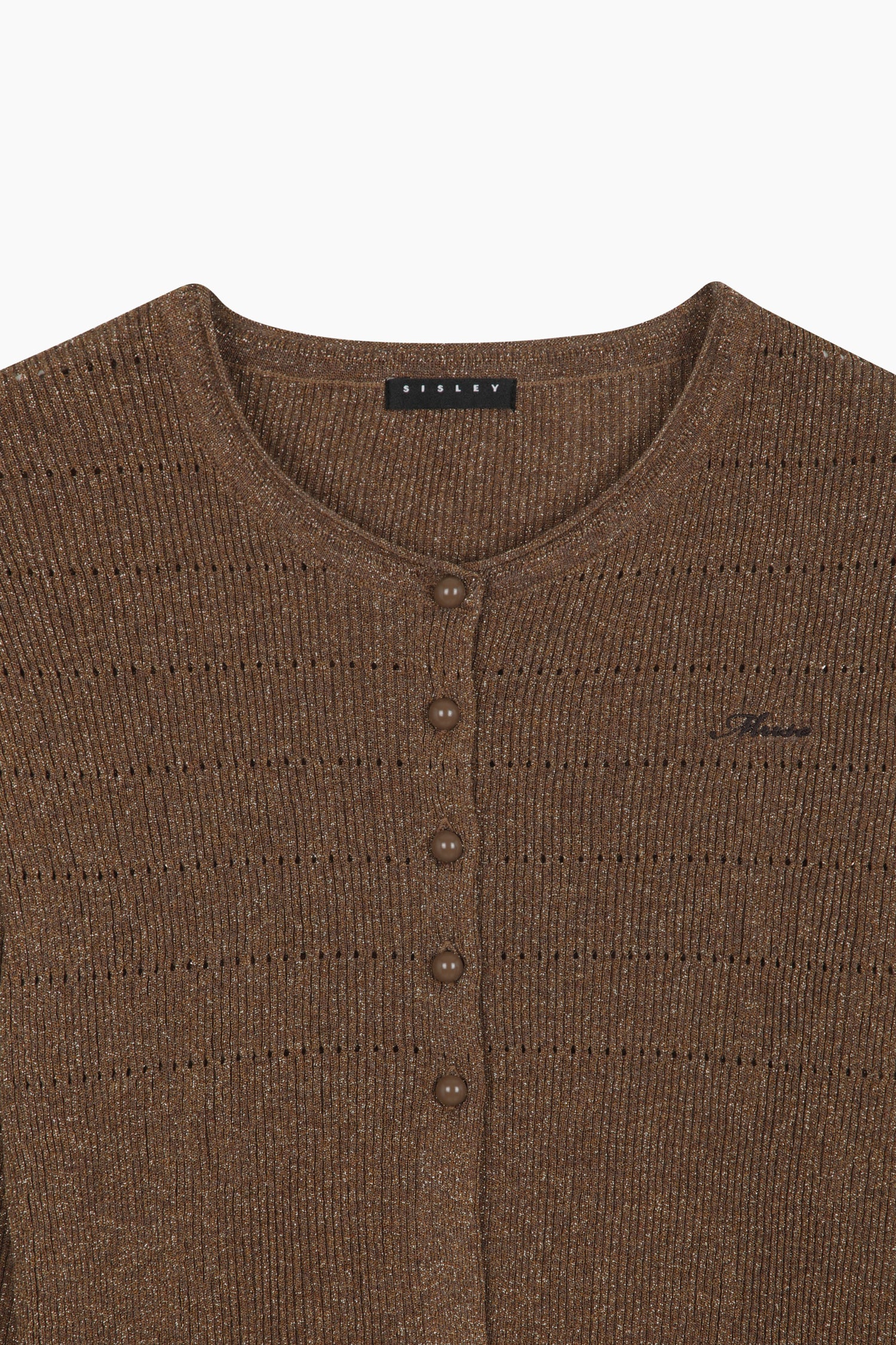 Cardigan con lurex da donna marrone 3 | Sisley Outlet