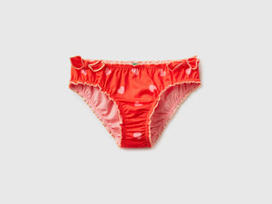 Slip costume in tessuto elasticizzato con stampa cuori