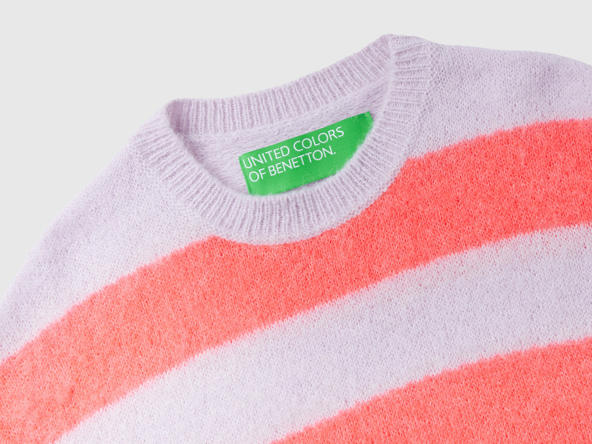 Maglia a righe in misto alpaca