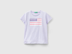 T-shirt con logo glitter in cotone bio
