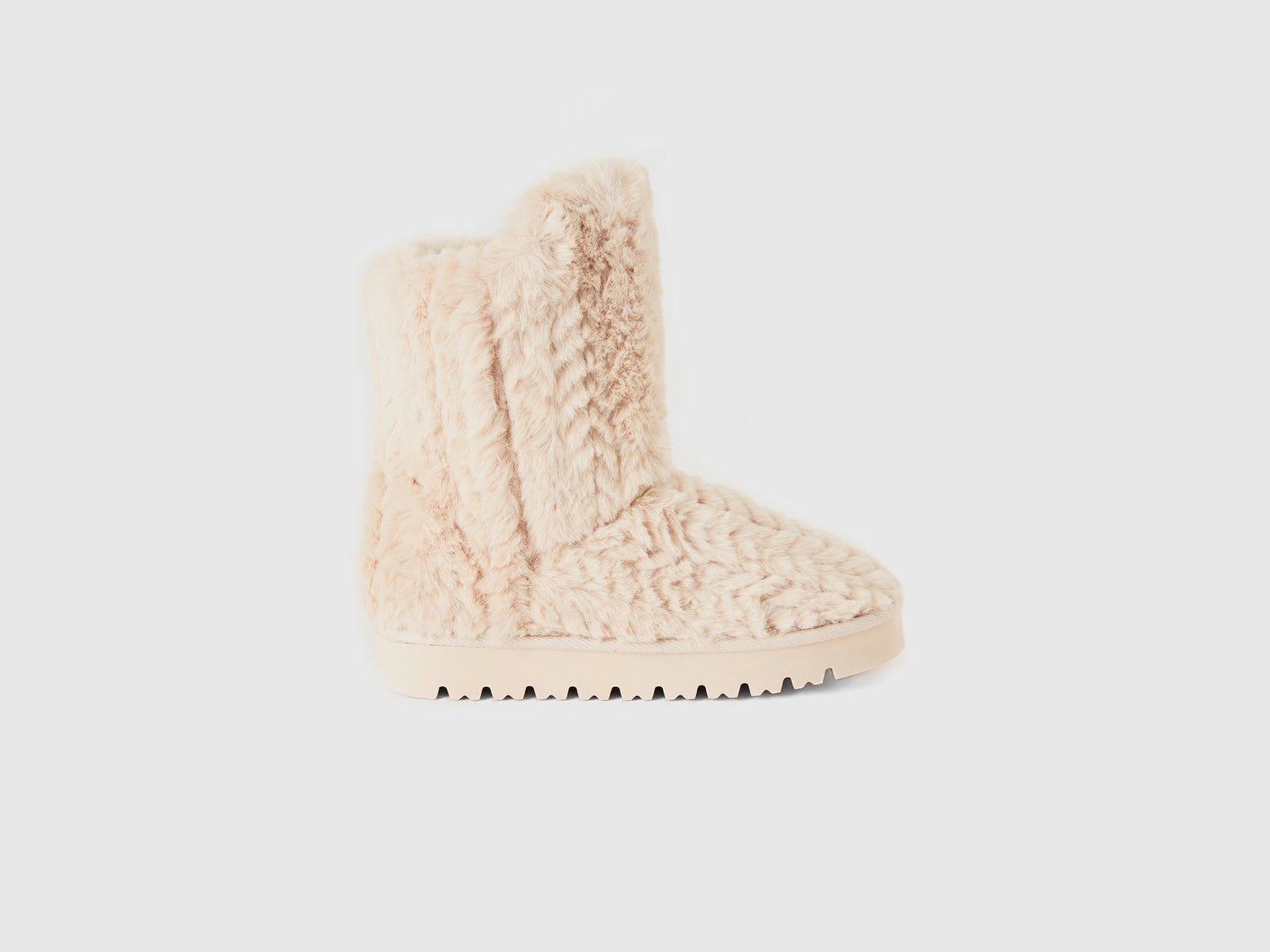 Stivali in pelliccia sintetica da donna beige | Benetton Outlet