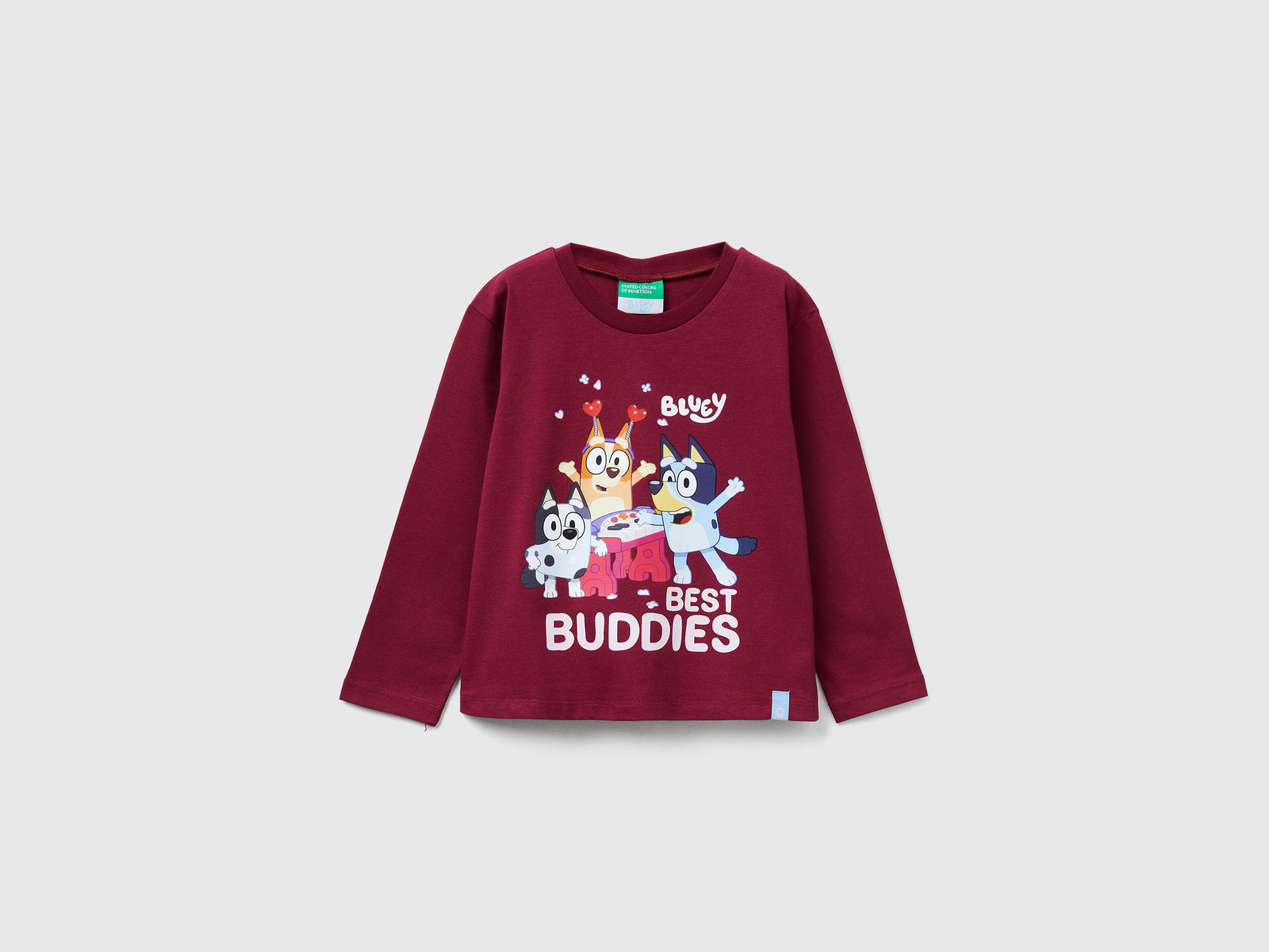 T-shirt con stampa Bluey ©Ludo Studio da bimba bordeaux | Benetton Outlet