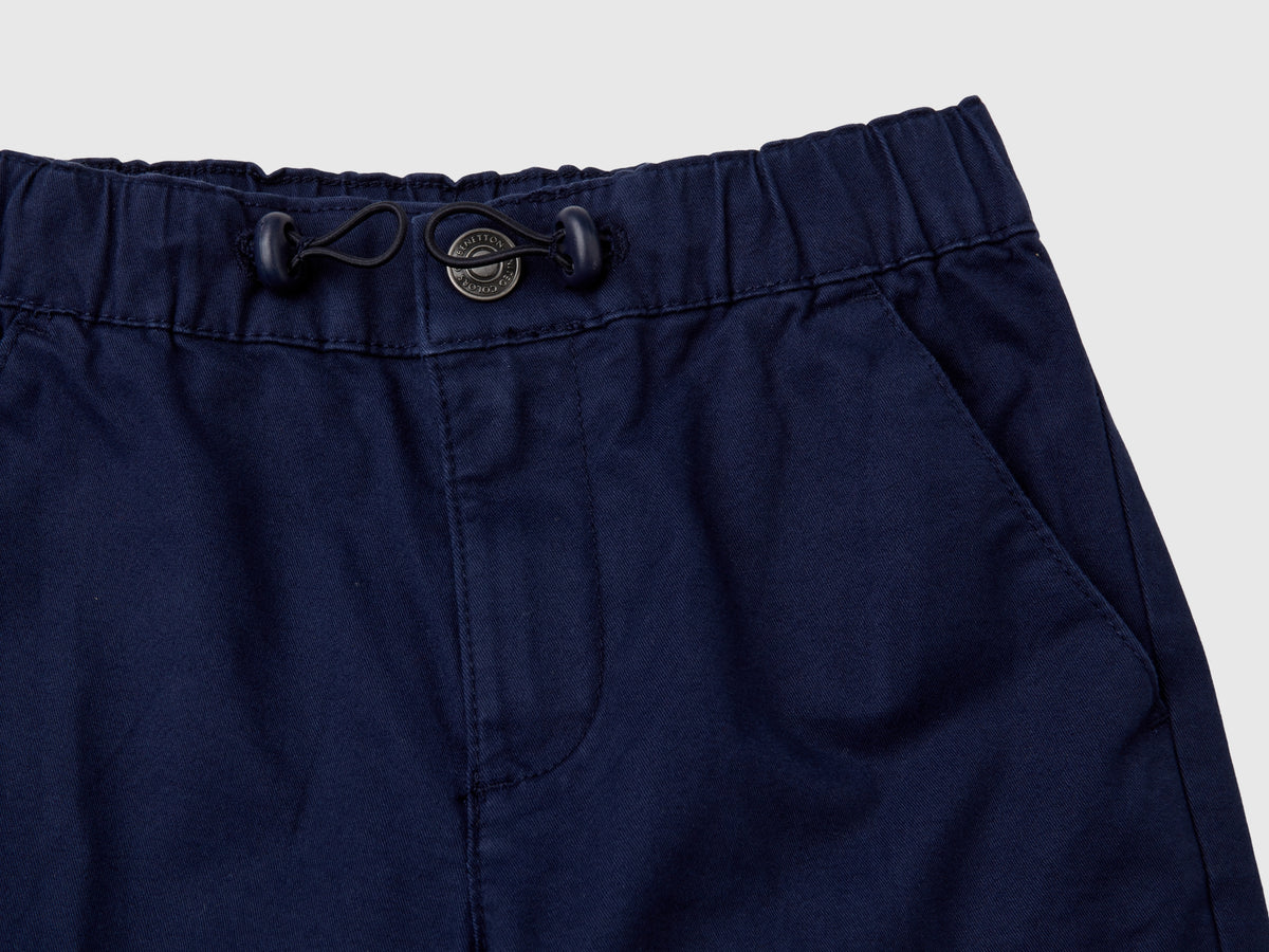 Pantaloni parachute in cotone stretch