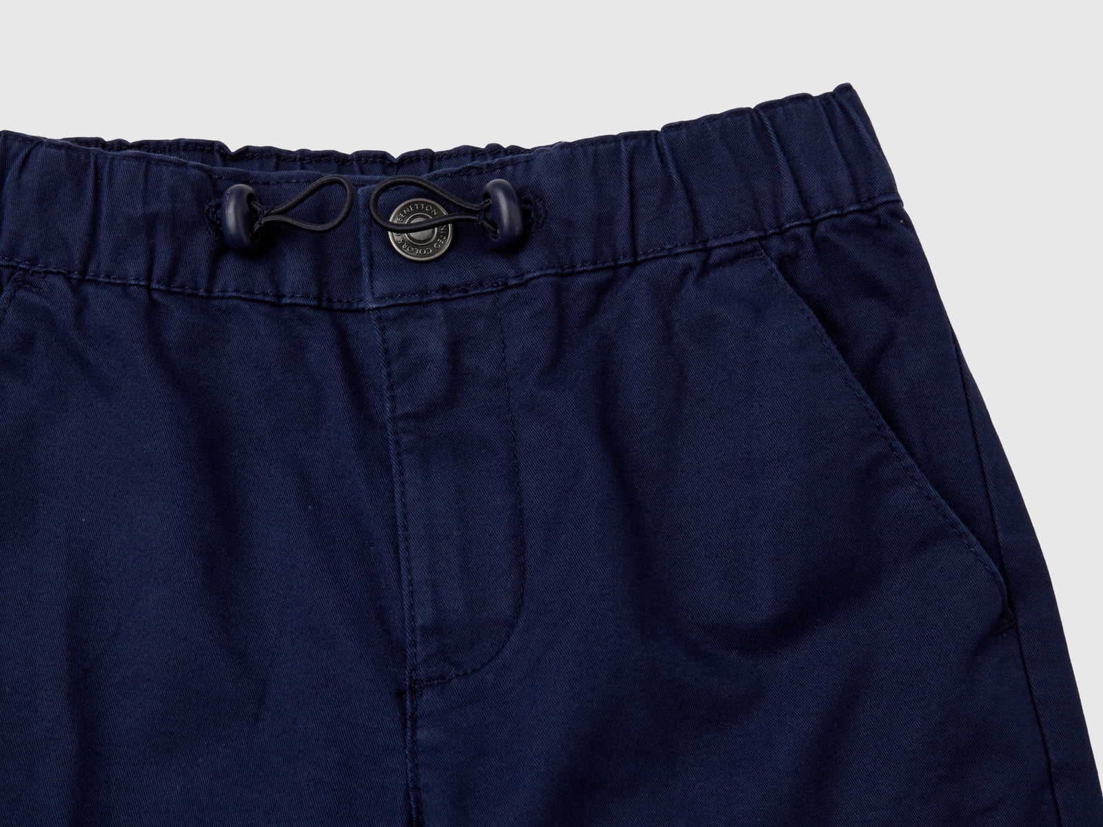 Pantaloni parachute in cotone stretch da bimbo blu scuro 3 | Benetton Outlet