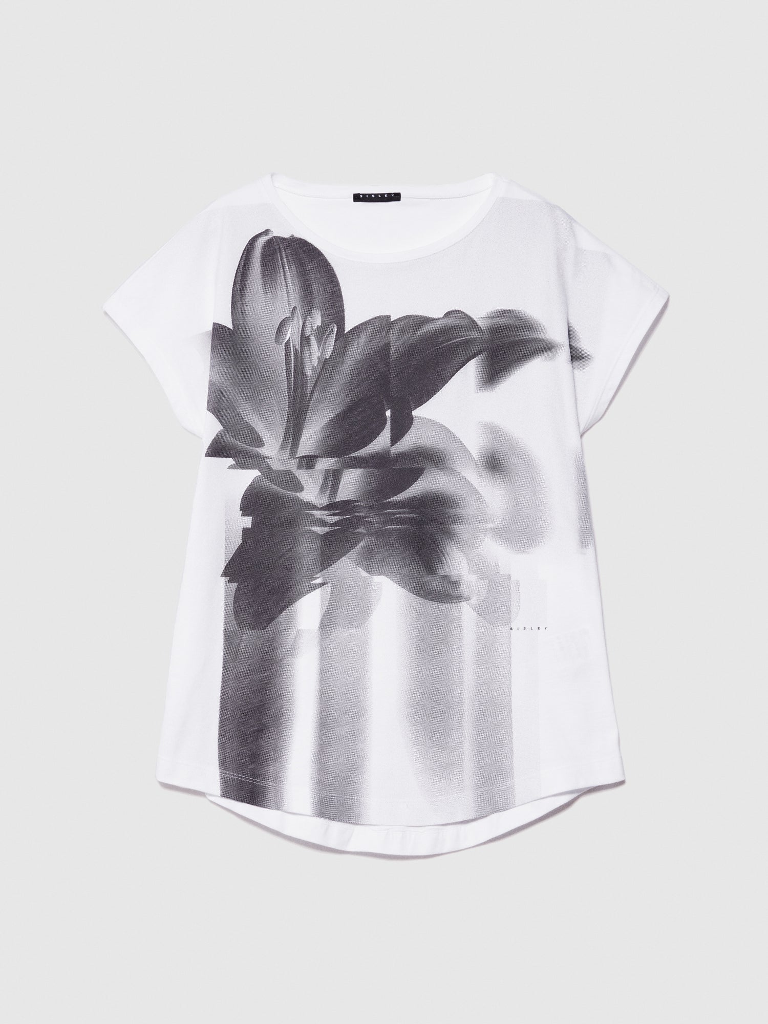 T-shirt slim fit con stampa da donna bianco | Sisley Outlet