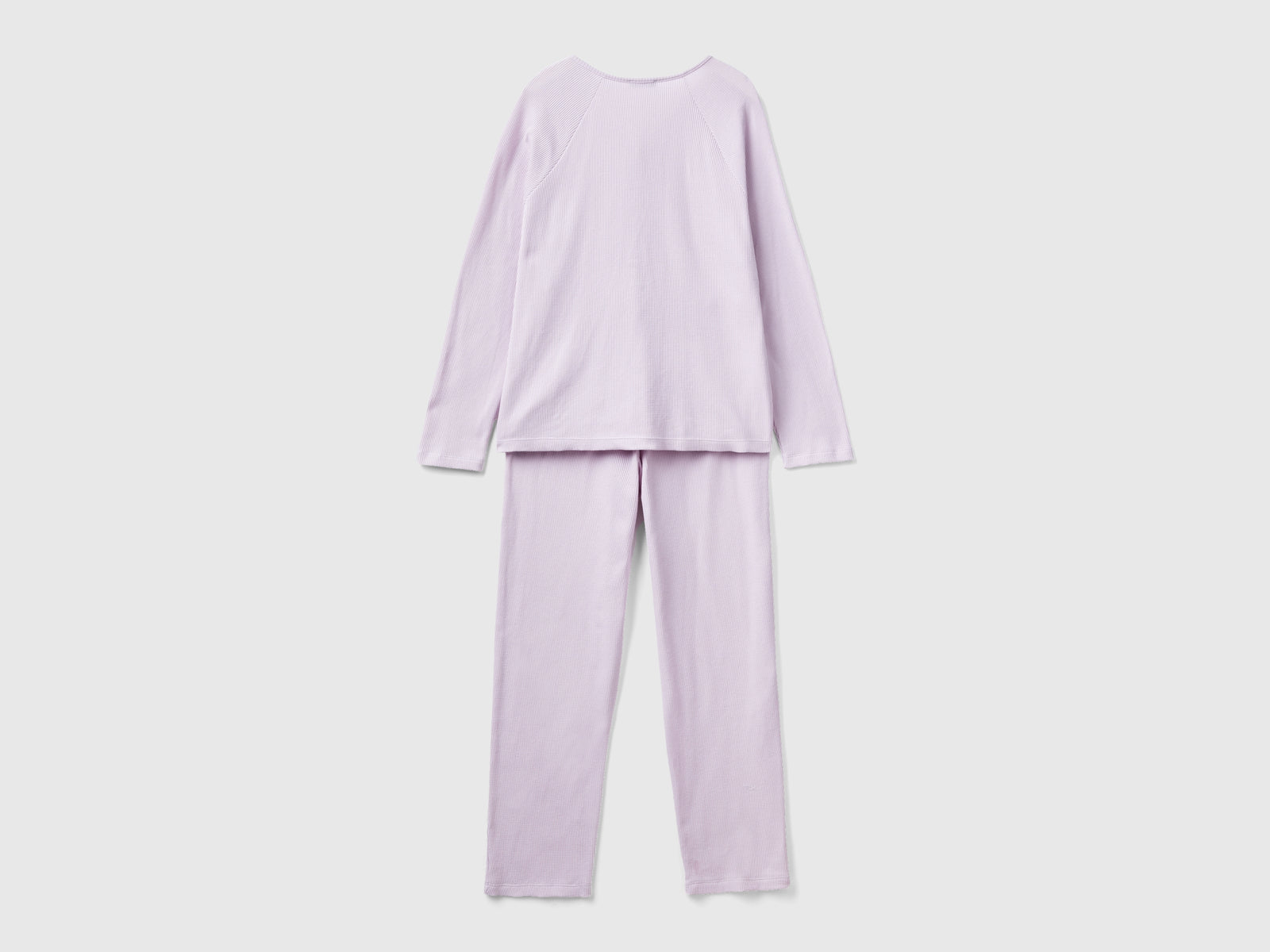 Pigiama lungo in puro cotone da donna lilla 2 | Benetton Outlet