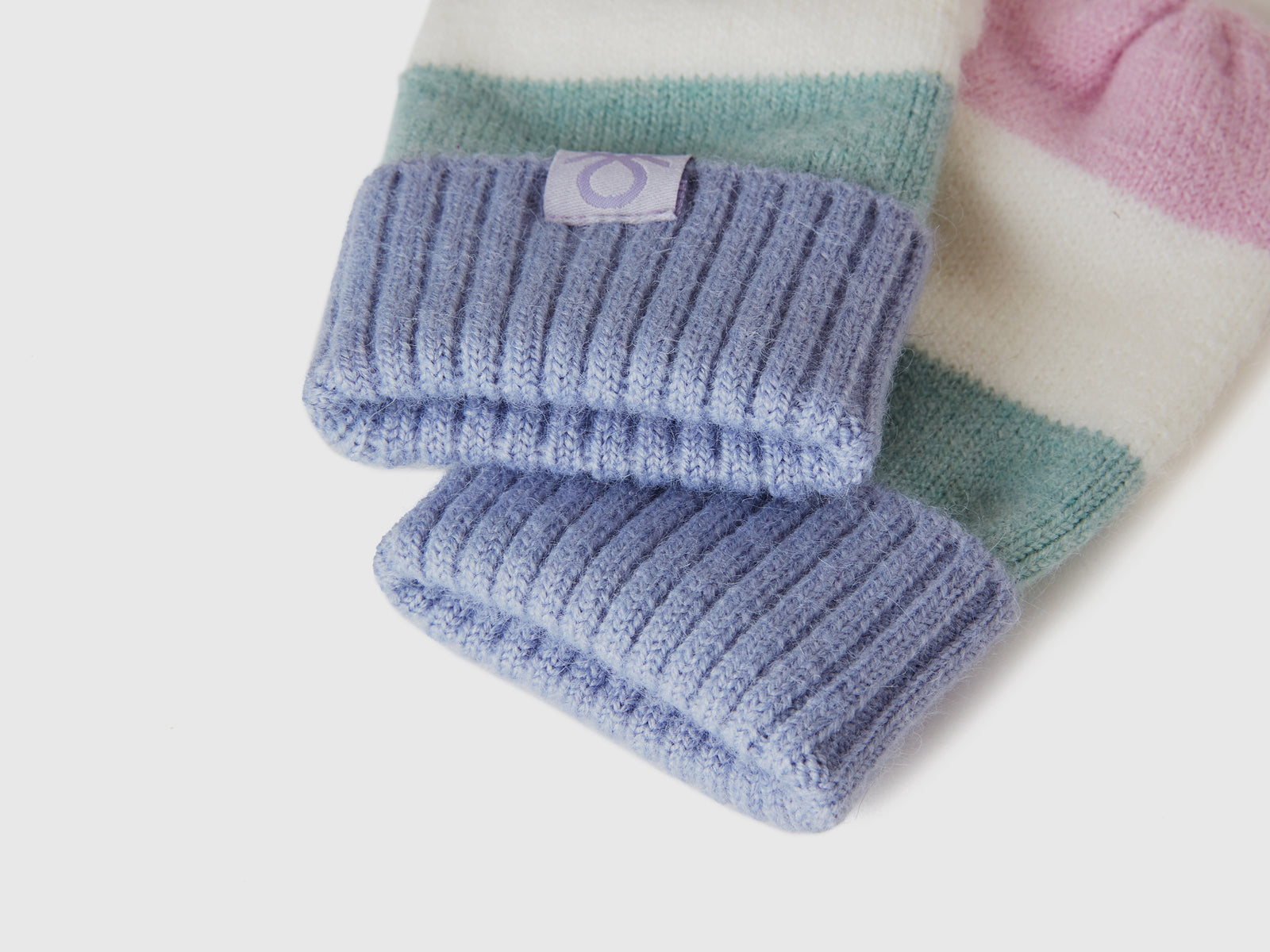 Muffole a righe da bimbo celeste 3 | Benetton Outlet