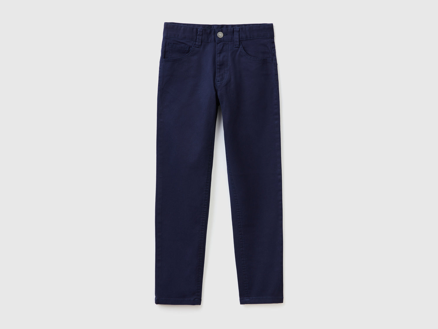 Pantaloni slim fit cinque tasche da bambino blu scuro | Benetton Outlet