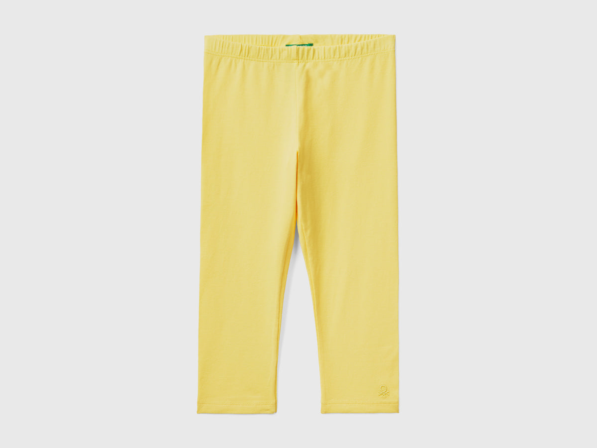 Leggings in cotone elasticizzato con lunghezza al ginocchio