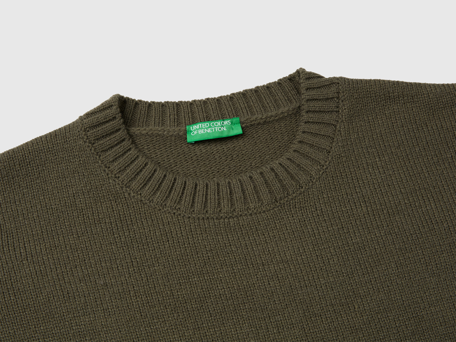 Maglione con frange da donna verde militare 3 | Benetton Outlet