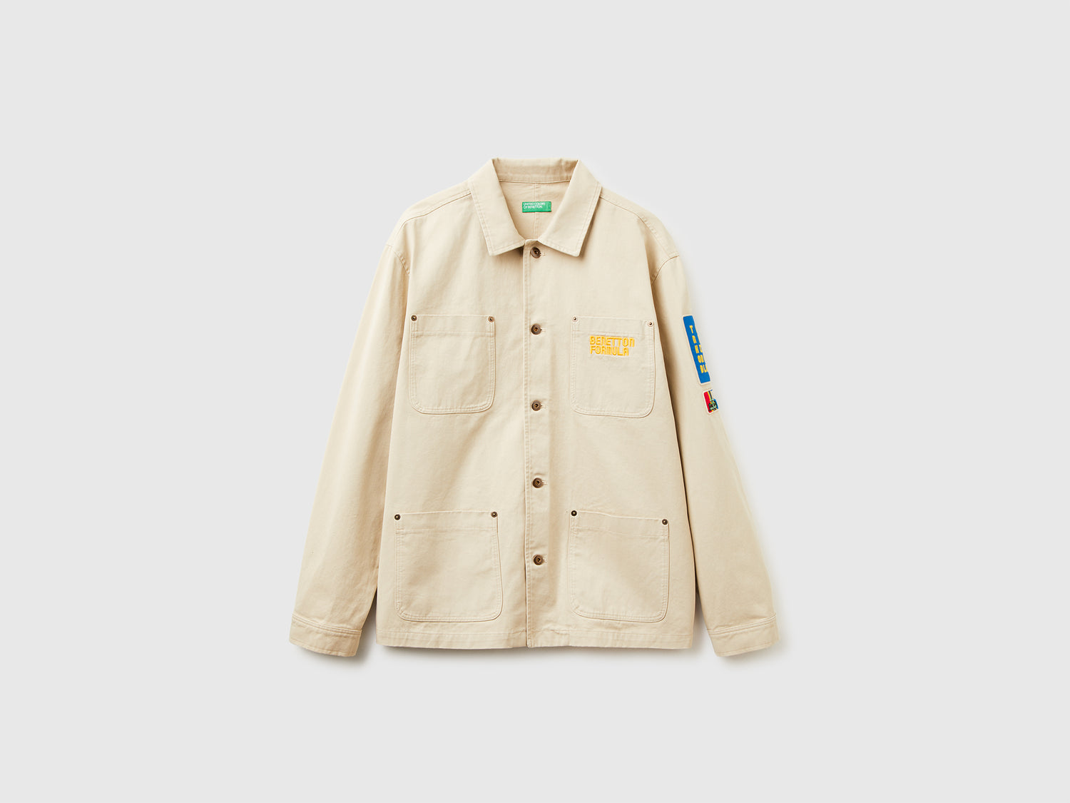 Camicia worker Benetton Formula da uomo beige | Benetton Outlet