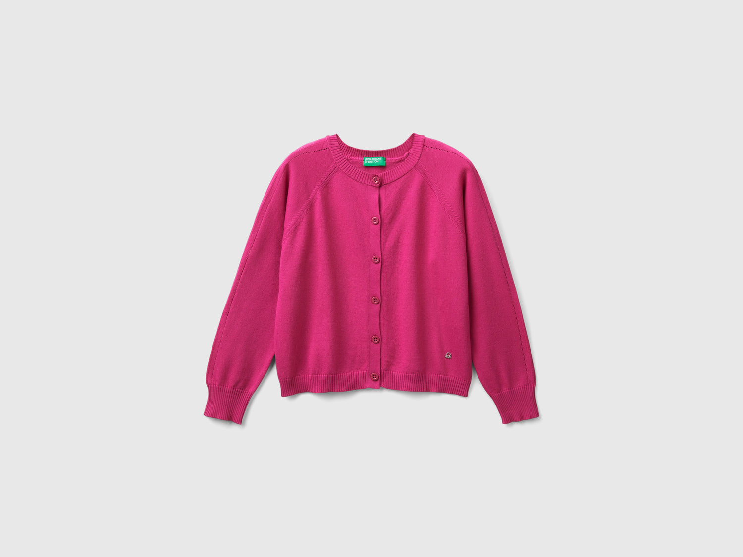 Cardigan in puro cotone da bambina fucsia | Benetton Outlet