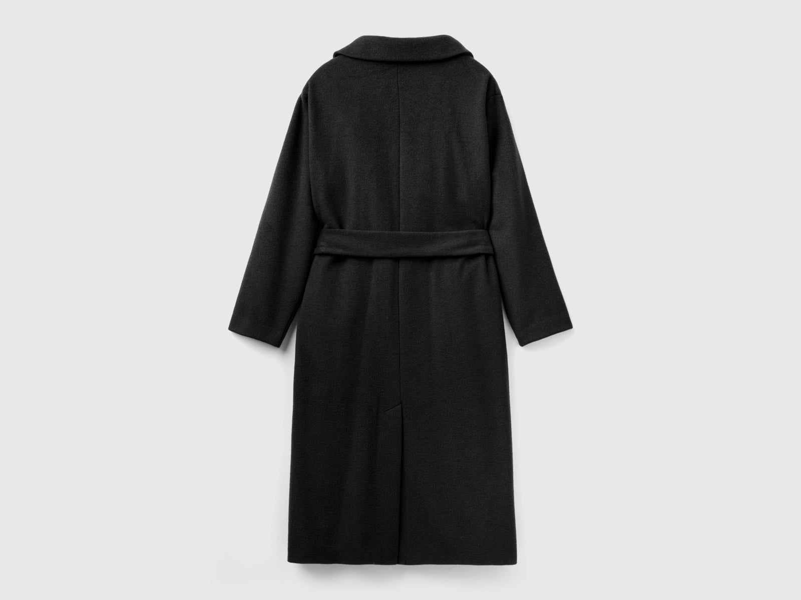 Cappotto lungo con cintura da donna nero 2 | Benetton Outlet