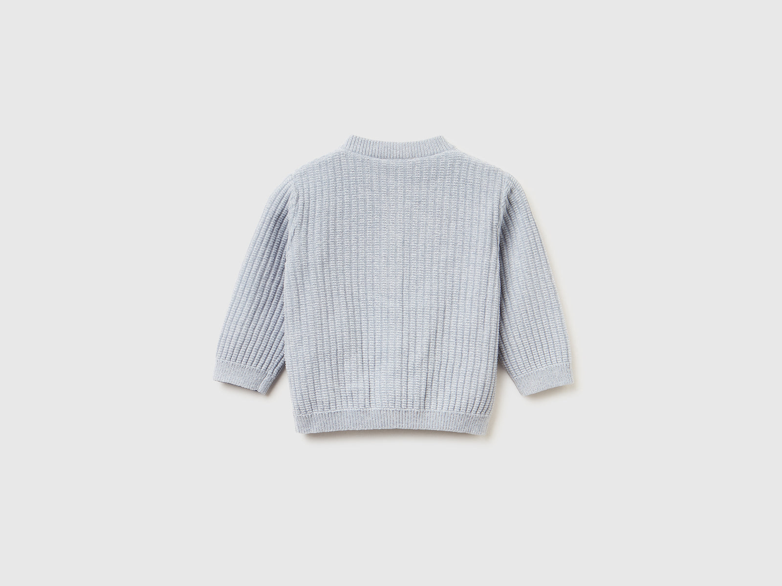 Cardigan in ciniglia da neonato celeste 2 | Benetton Outlet