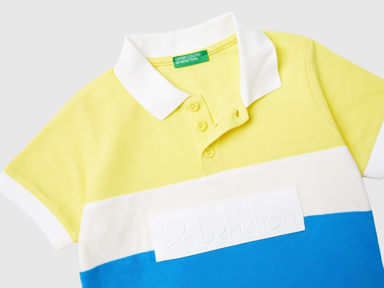 Polo color block con patch da bimbo giallo 3 | Benetton Outlet