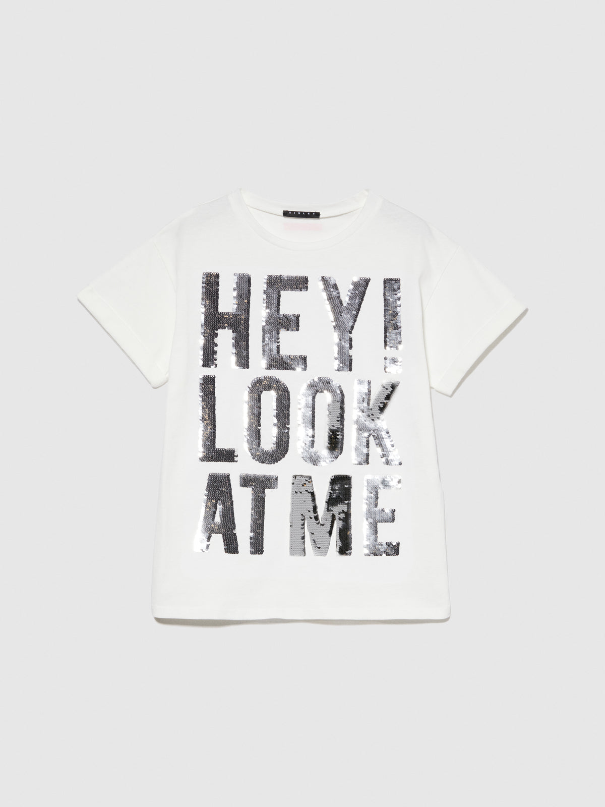 T-shirt con paillettes flip up