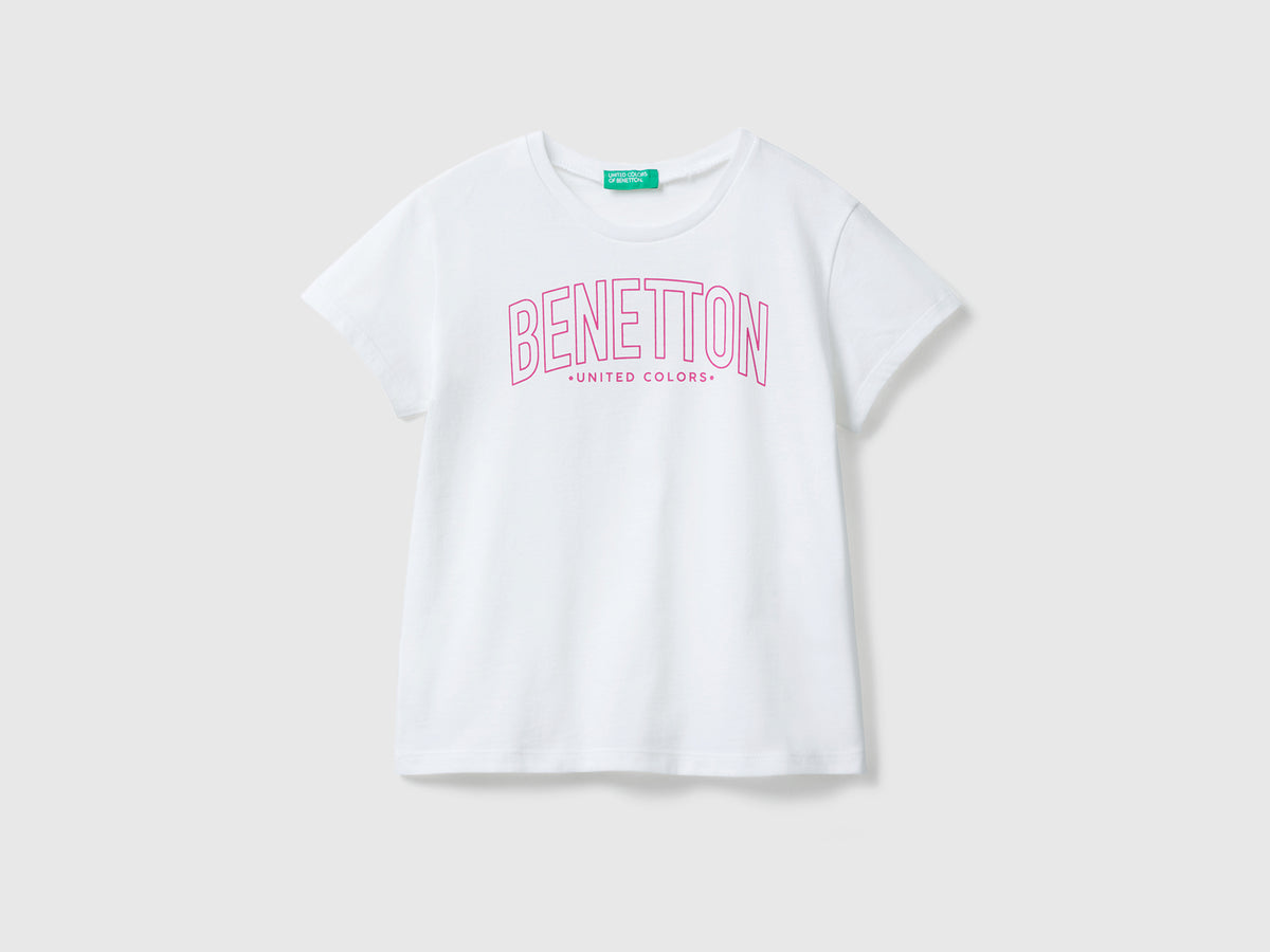 T-shirt girocollo a manica corta in puro cotone