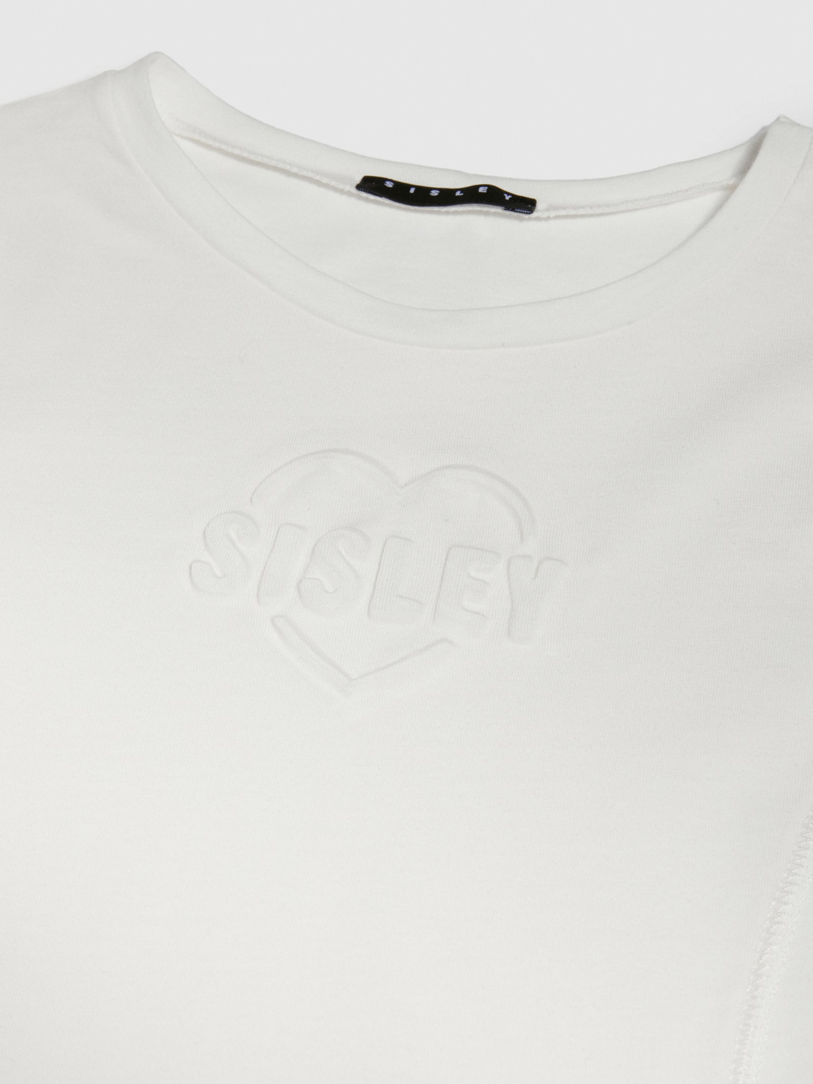 T-shirt con stampa a rilievo da bambina bianco 2 | Sisley young Outlet