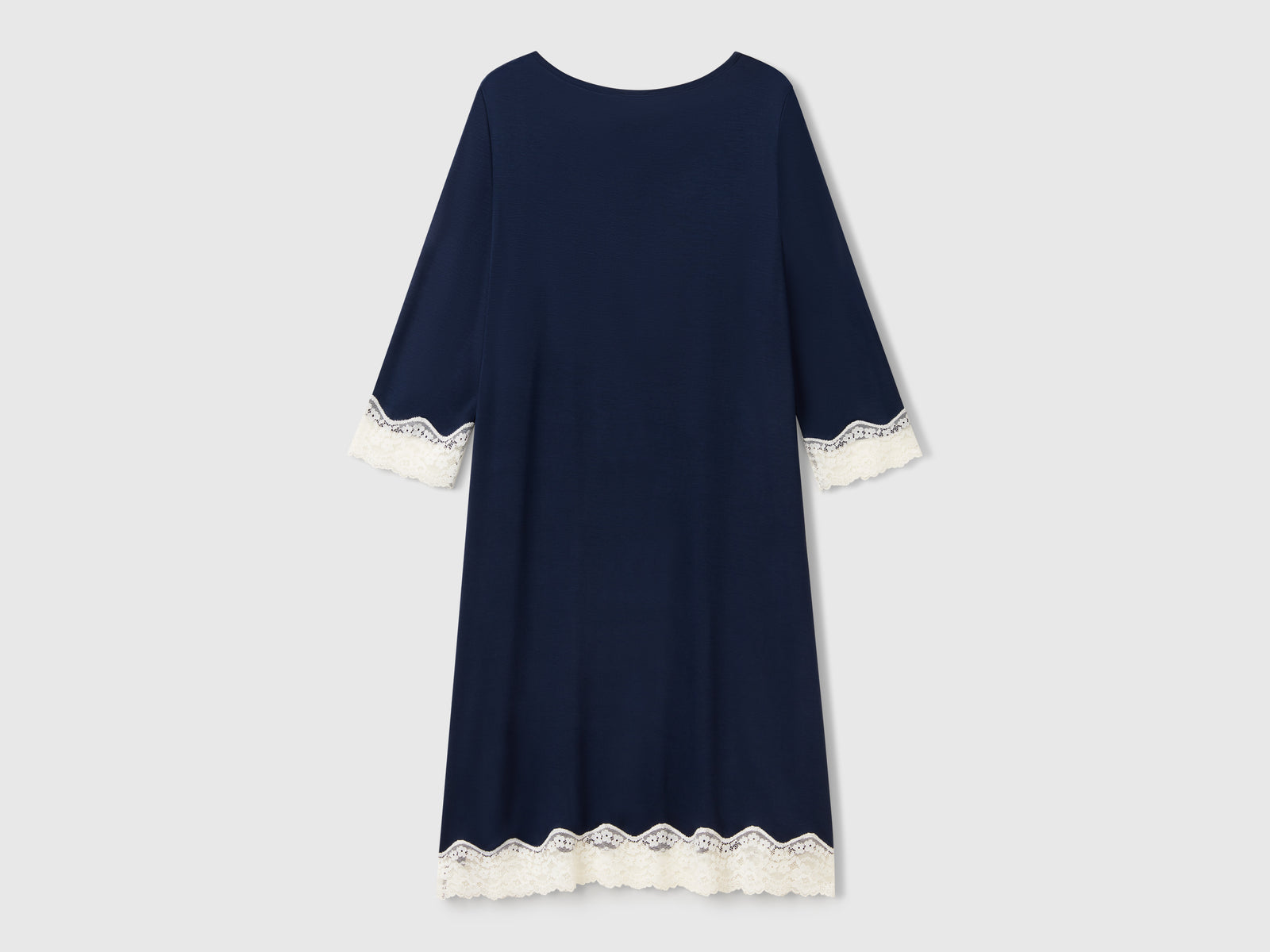Camicia da notte con dettagli in pizzo da donna blu scuro 2 | Benetton Outlet