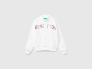 Felpa con zip e colletto