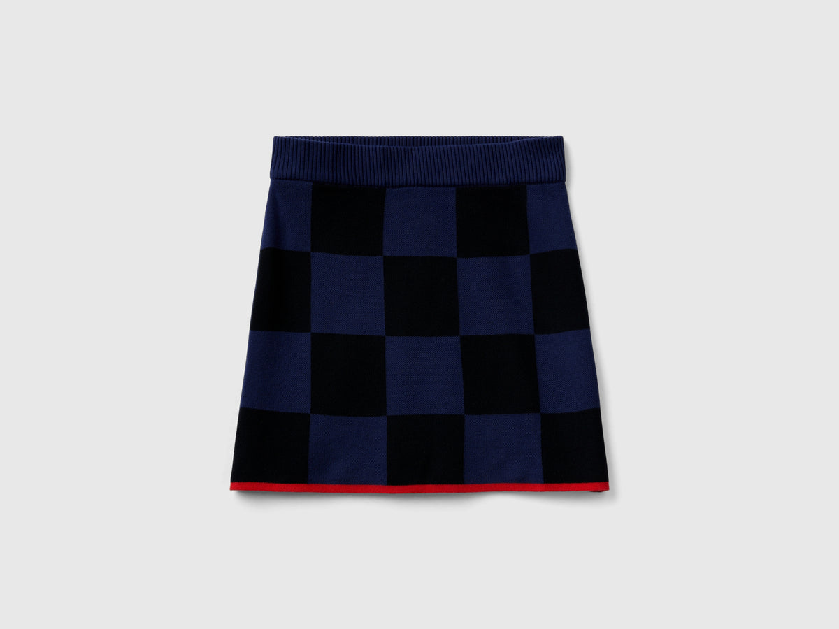 Minigonna in maglia a scacchi