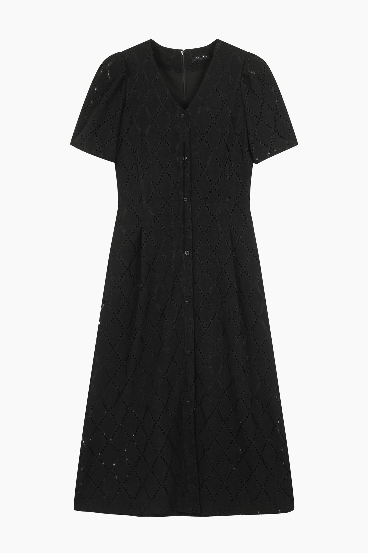 Vestito in pizzo sangallo da donna nero | Sisley Outlet