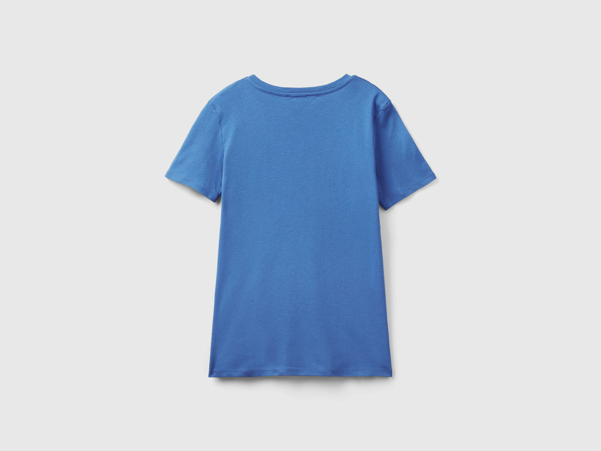 T-shirt in puro cotone con scollo a V