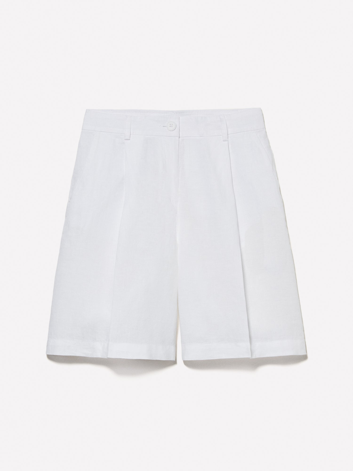 100% linen Bermuda shorts da donna bianco | Sisley Outlet