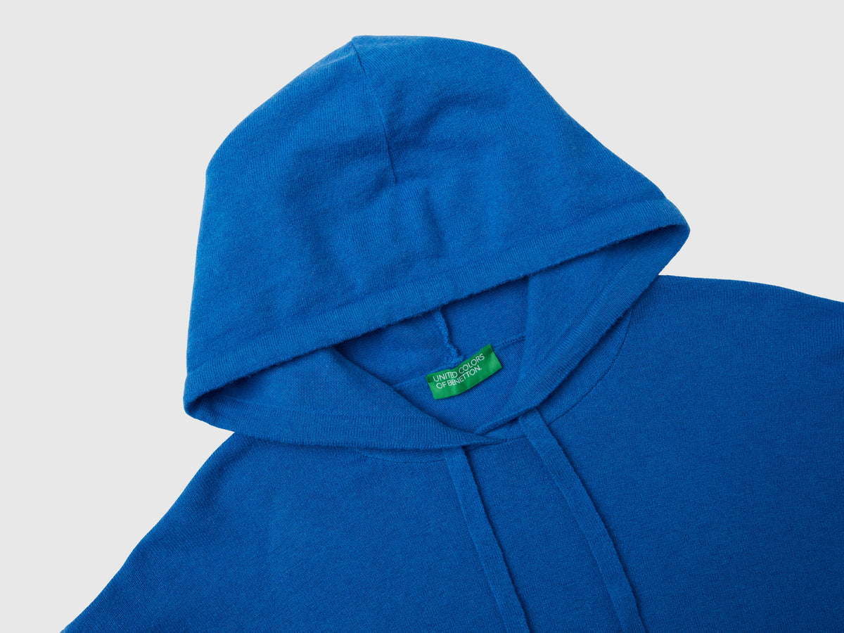 Maglia misto cashmere con cappuccio